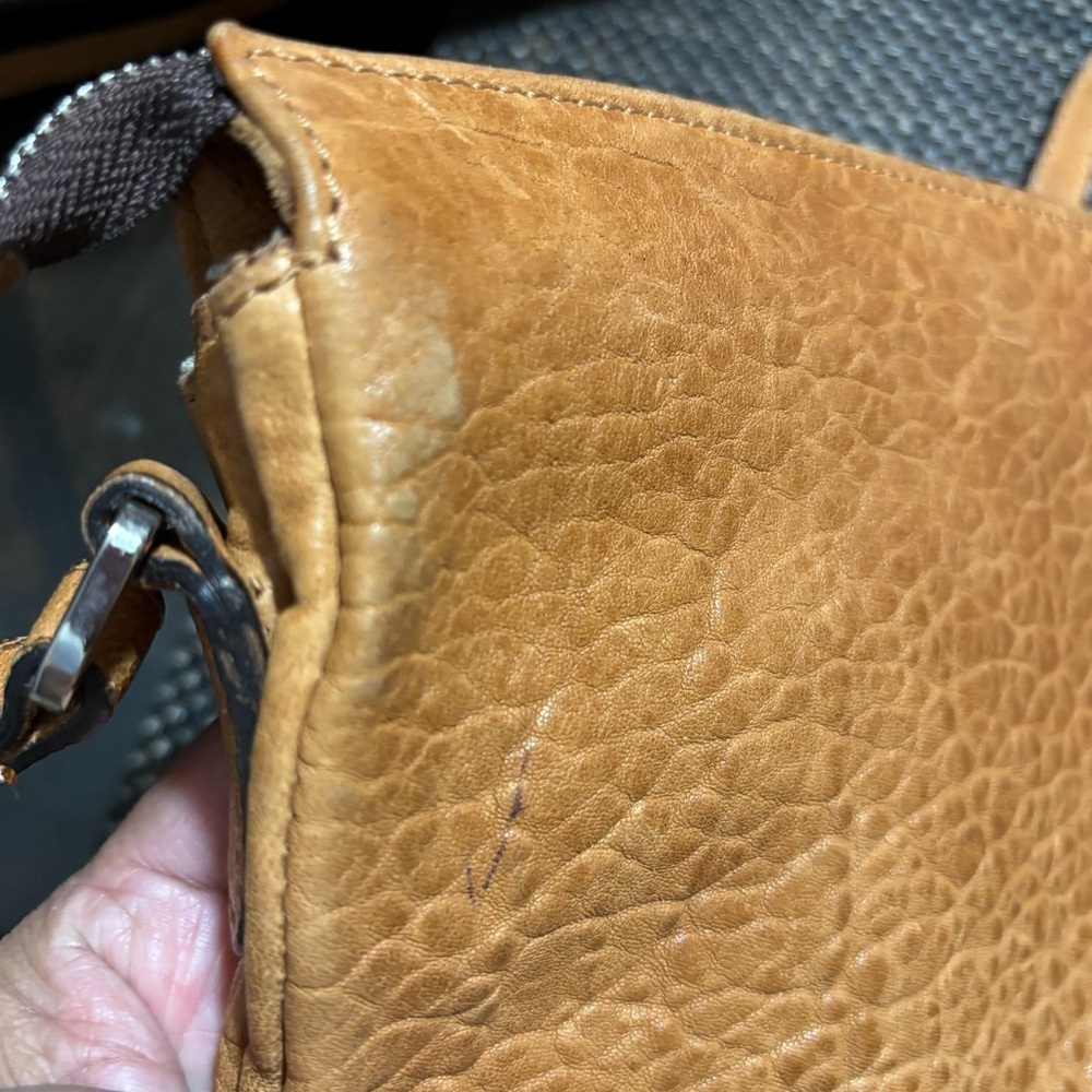 Maxon Collection Pebbled Genuine Leather Crossbody Purse made in Italy zipper - Picture 14 of 14